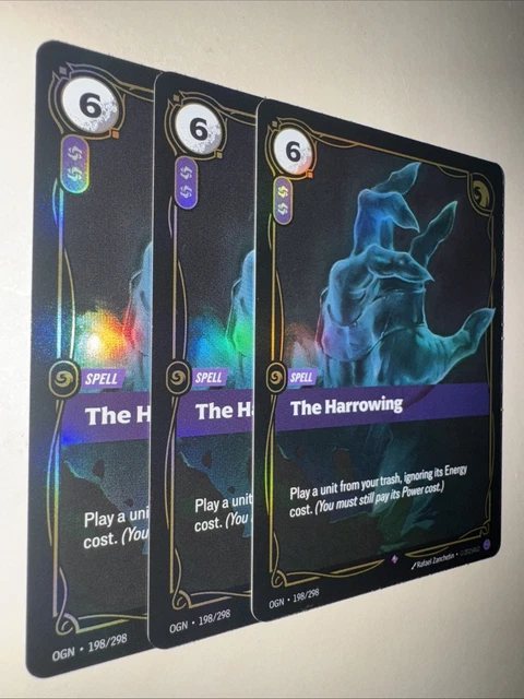 RIFTBOUND TCG THE Harrowing OGN 198/298 X3 Playset Origins Rare Card ...