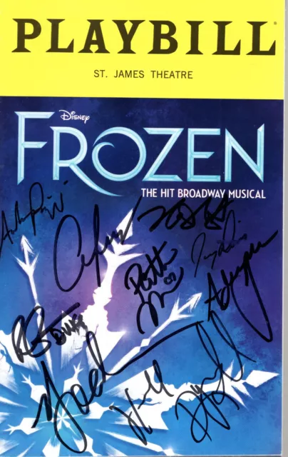 Frozen Hand Signed Ny City Playbill+Coa         Signed On Cover By 2019 Cast