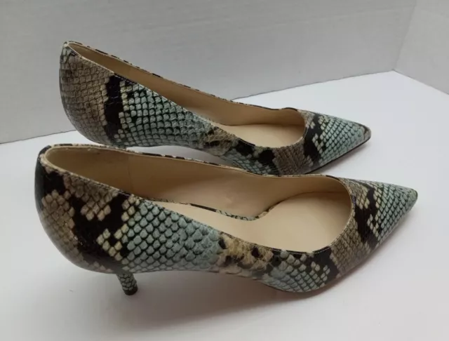 Nine West "Margot" Womens 7M Pointed Toe Pump Heels Shoes Snakeskin Design 3