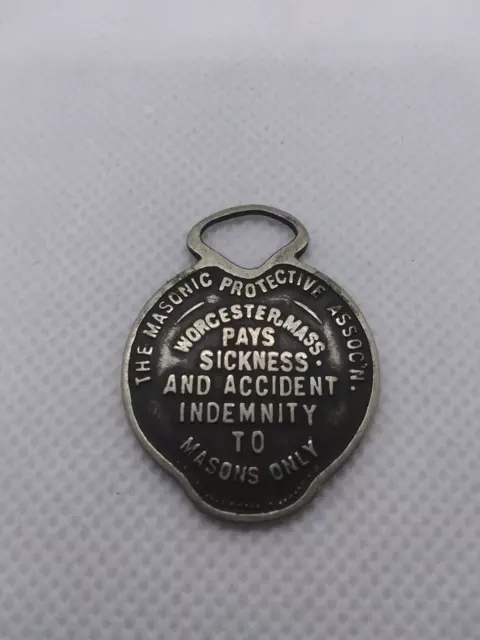 Vintage The Masonic Protective Association Indemnity Fob For Masons Only Medal