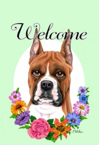 Welcome House Flag - Fawn Boxer 63026