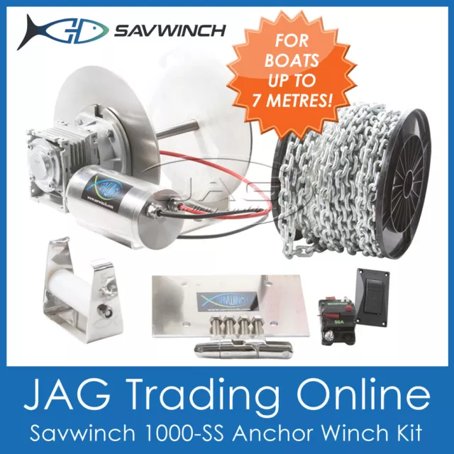 SAVWINCH Boat Anchor Drum Winch 1000SS Signature Series - Rope / Chain Kit