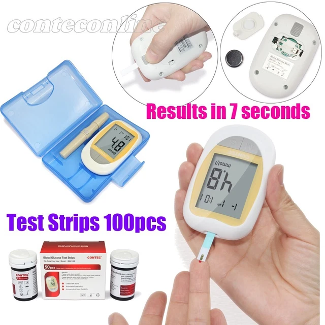 CONTEC BLOOD GLUCOSE Kit Sugar Meter Monitor Diabetes/100