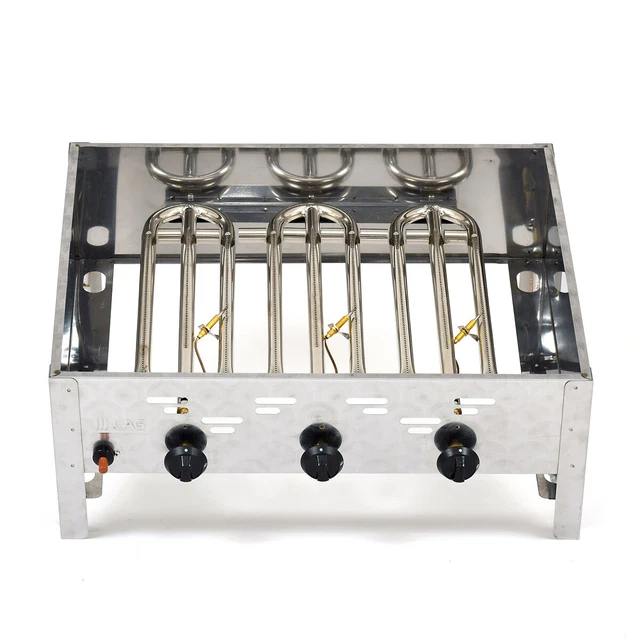 Edelstahl-Brenner 3-flammig 11kW Gasgrill Gasbräter Gas Grill Gastro Neu GT3 2