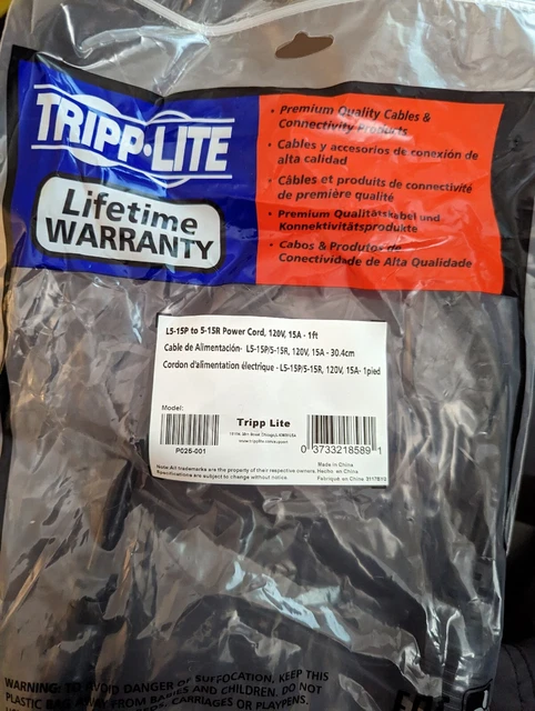 Tripp-Lite P025-001 Heavy Duty Power Adapter Cord