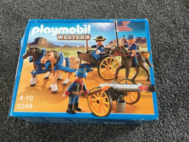 PLAYMOBIL WESTERN 5249 Horse Drawn Carriage with Cavalry Rider