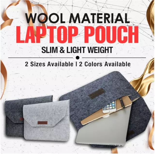 Laptop Wool Felt Sleeve Case Cover Bag Pouch for Apple MacBook Air Pro Retina