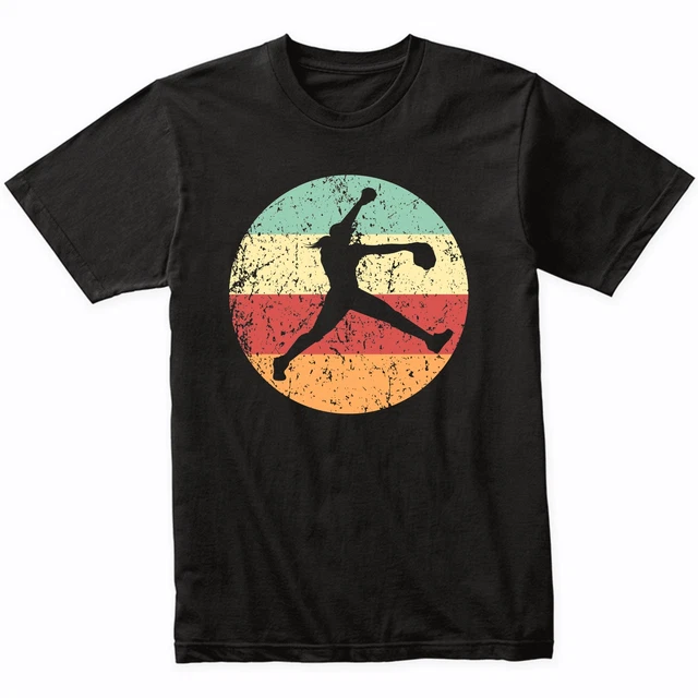 Retro Softball Pitcher 1960's 1970's Vintage Style Softball Retro Colors T-Shirt