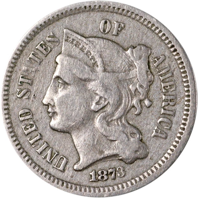 1873 Three (3) Cent Nickel Great Deals From The Executive Coin Company