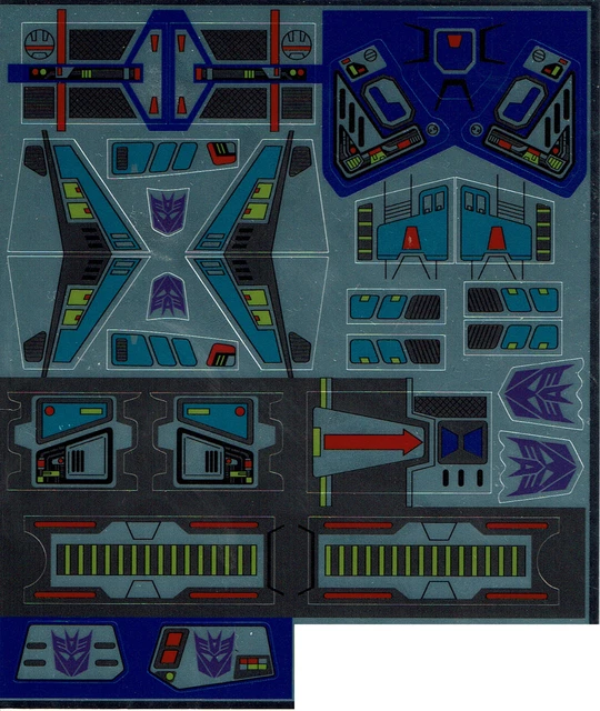 TRANSFORMERS GENERAZIONE 1, G1 Decepticon Overlord Etichette/Adesivi