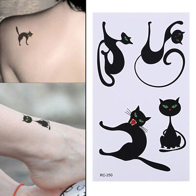 Pegatinas de tatuaje temporal para gatos de terror brazos impermeables arte corporal extraíbles Tat'$g