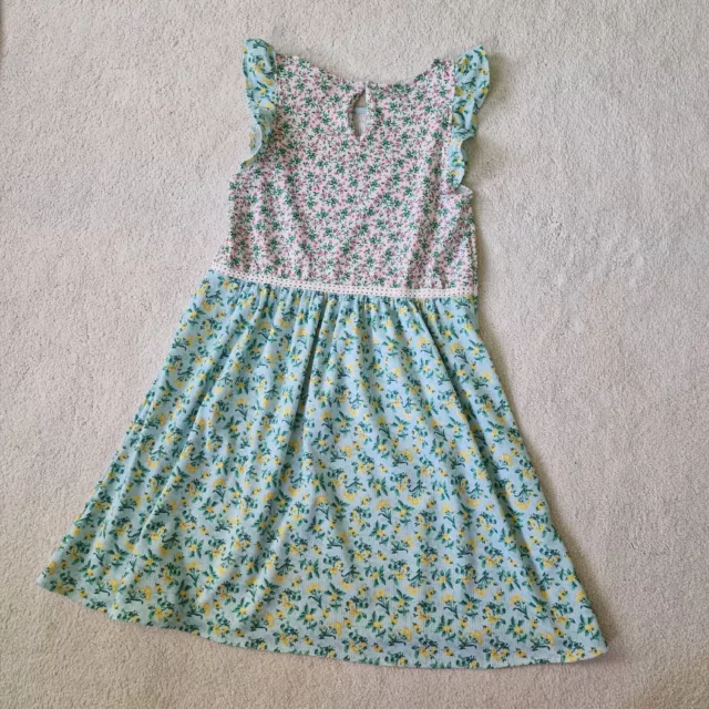 Zara Blue And White Floral Short Sleeve Girls Dress Age 10 VGC 2