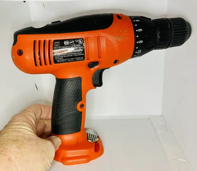 Black And Decker Fire Storm Drill Tool Only 3/8'Chuck Orange FS14PS USA  Seller