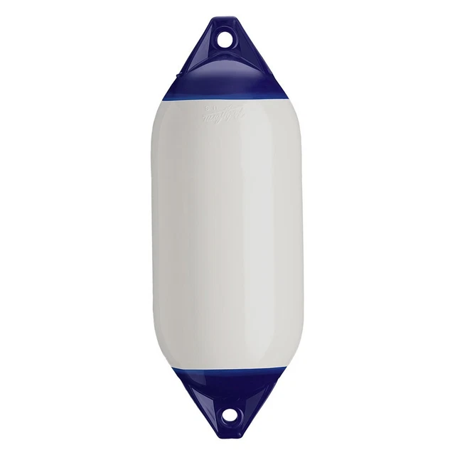 F-5 Series 11" D x 30" L White Twin Eye Cylindrical Inflatable Fender