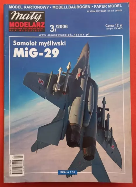 Modellbaubogen Maly Modelarz 3/2006, MiG-29 FULCRUM  in 1:33