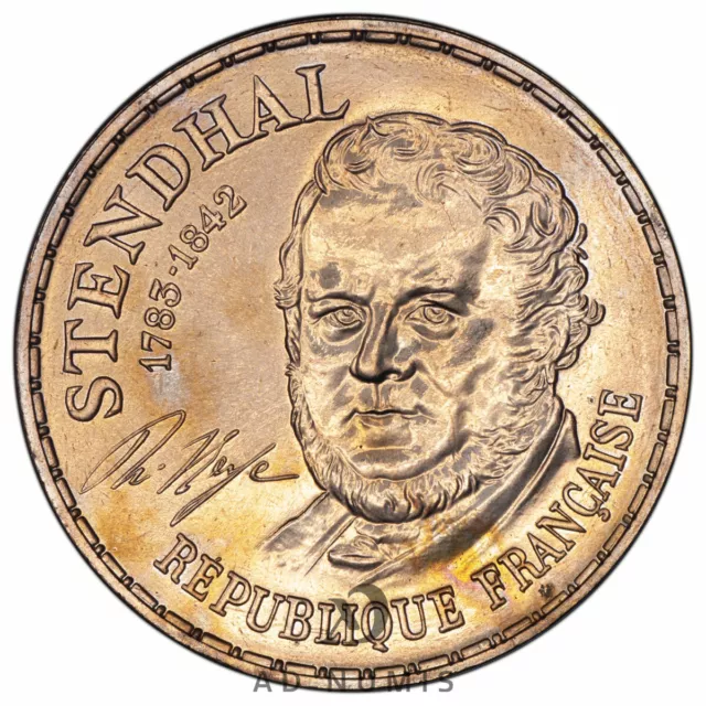 France 10 francs Stendhal 1983 pattern coin Edge B MS coin French