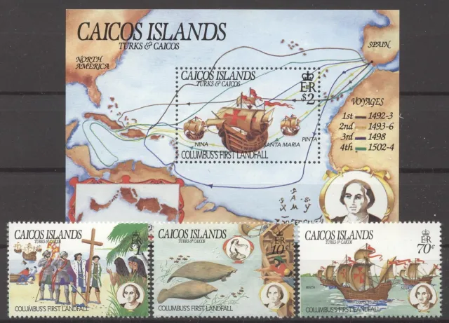 Schiffe, Ships, Kolumbus, Amerika - Caicos-Inseln - ** MNH 1984
