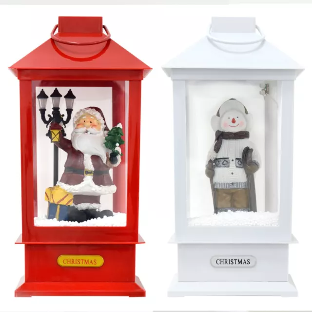 Christmas Lantern Decoration With Let it Snow Song Snow Blizzard Santa/Snowman