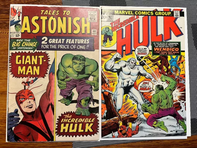 Hulk Keys Silver Age Tales To Astonish #60+ Incredible Hulk #162 1st App Wendigo