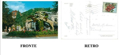 MERANO GIARDINI VIAGGIATA 1968 XXX CARTOLINA TRENTINO ALTO ADIGE 