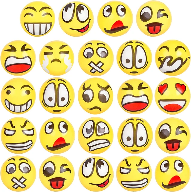 24 bolas de estrés facial divertidas de 2,5 pulgadas bolas de espuma para la mano