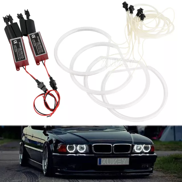 4x LED Angel Eyes Xenon Standlicht Ringe CCFL Scheinwerfer für BMW 3 7er E39 E46