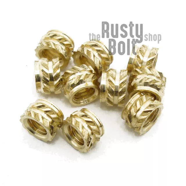 M3 x 3mm, 4.5mm OD - Knurled Brass Threaded Heat Set Inserts 3D Printing