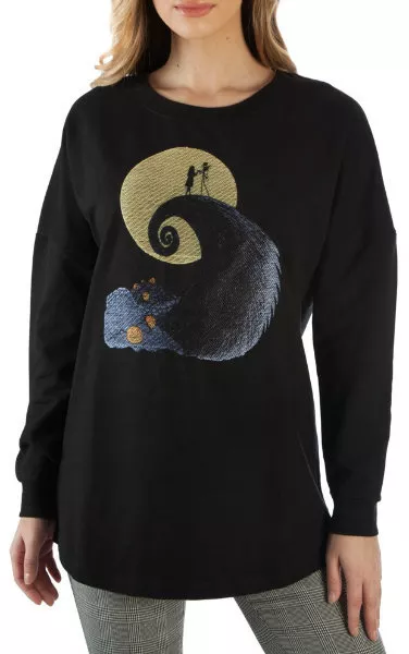 The Nightmare Before Christmas Embroidered Jack AND SALLY Pullover For Juniors
