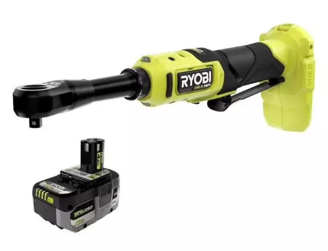 Ryobi Cordless Ratchet 18V Li-Ion Led+Variable Speed+3/8" Extended Reach Ratchet