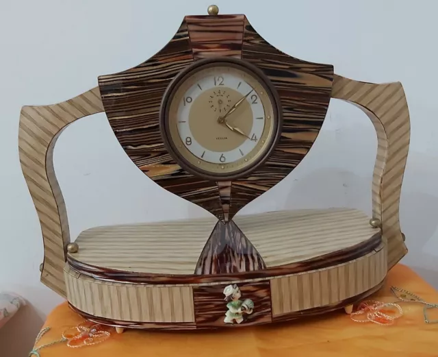 Orologio da tavolo Veglia vintage con porta gioie