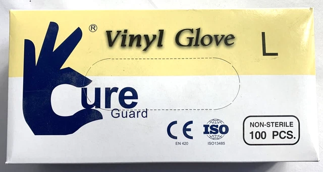 Splashes & Spills Guantes de vinilo desechables no médicos Talla L 100 Piezas