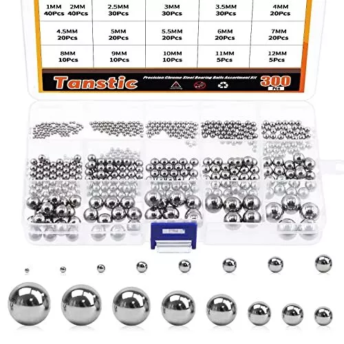 330 Pcs Metric Precision Chrome Steel Bearing Ball Assortment Kit 1Mm 2Mm 2.5Mm