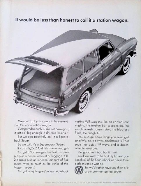 Print Ad 1965 Volkswagen Squareback Sedan Station Wagon VW