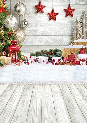 5x7ft Christmas Backdrop for Photography Christmas White Wood Floor Photograp...
