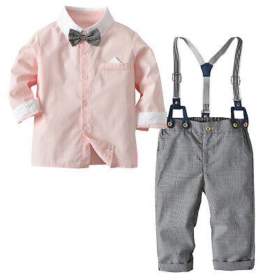 Kids Baby Boys Clothes Shirt+ Long Pants Gentleman Outfit Party Suit Pant Set