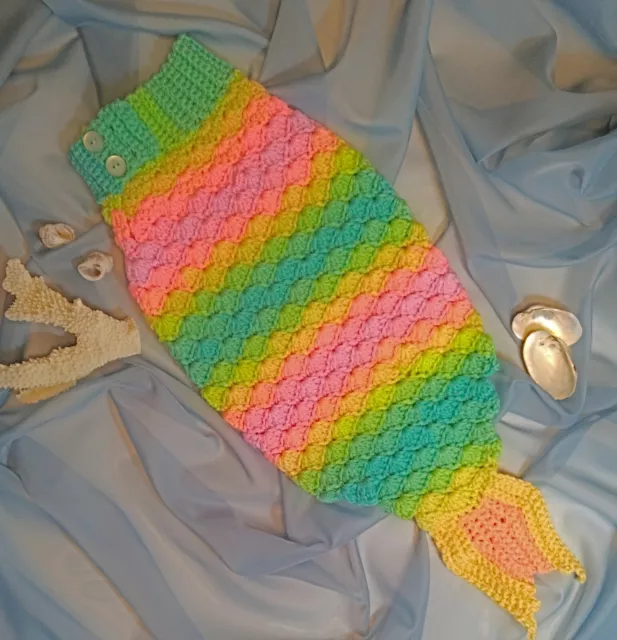 NEW Handmade MERMAID TAIL SLEEP SACK for Baby vibrant candy colors shower gift