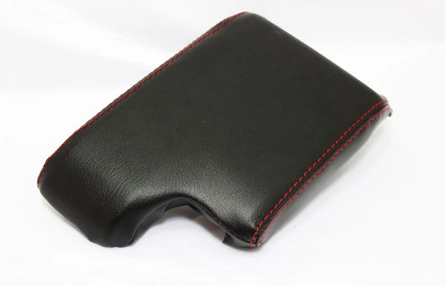 Kar Designers Vinyl Center Console Lid Cover For 2011-2015 Chevy Cruze – Black With Red Stitch