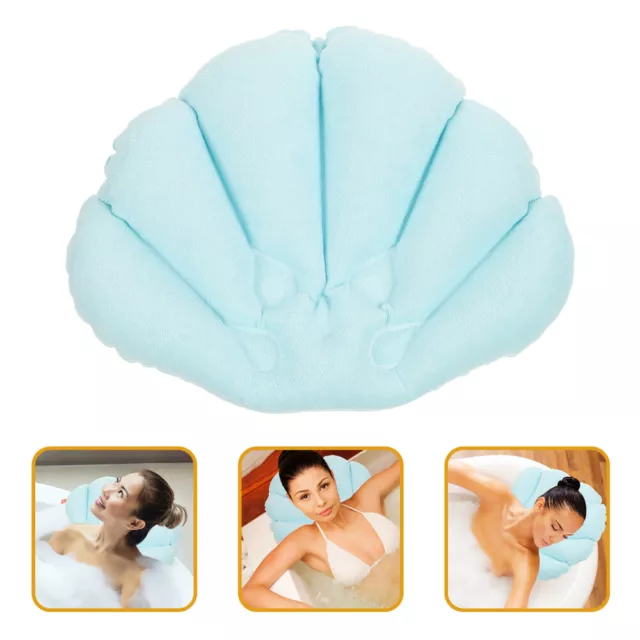 Inflatable Bath Pillow with Suction Cup: Shell Shape Bathtub Spa Pillow
