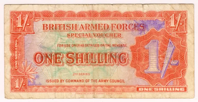 1946 UK Great Britain 1 Shilling BAF Paper Money Banknotes Currency