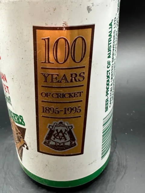 100 years of cricket 1895-1995  "Bushrangers" 375ml beer can