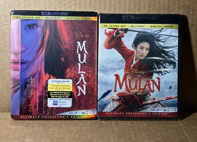 Mulan (4K ULTRA HD + BLU-RAY) W/Slipcover NEW ! Distressed Box !