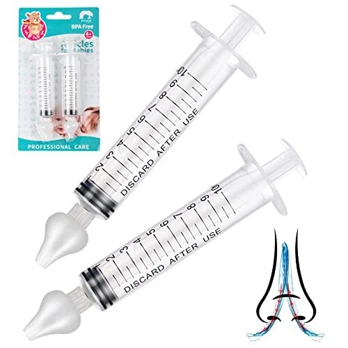 CaiTang 2PCS Seringue Nasale Bebe Mouché Bébé Irrigateur Nasal Mouche Bebe Se...