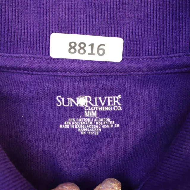 Sun River Clothing Co Polo Shirt Womens Medium Purple Casual Golf Golfing Rugby 2