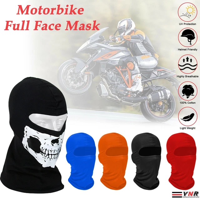 Schützende 1-Loch-Sturmhaube aus Baumwolle mit Totenkopf-Motiv beim Radfahren