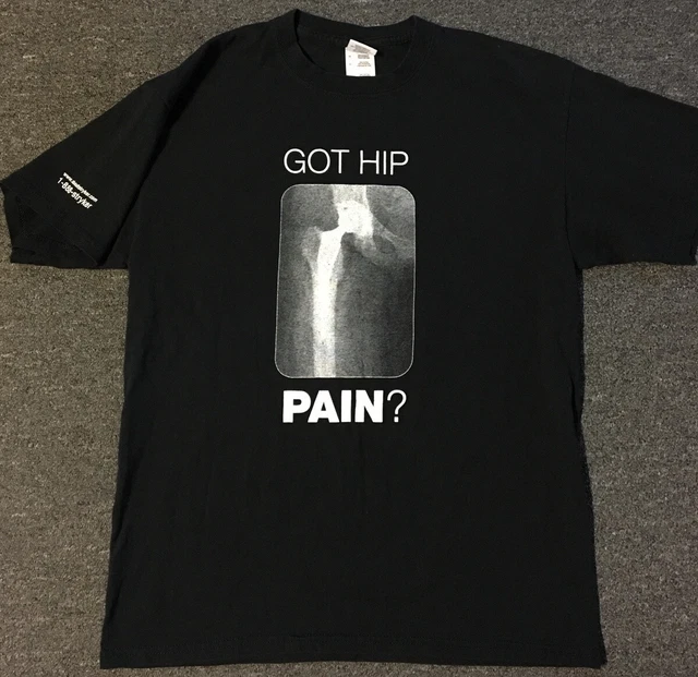 Vtg Ask Me About My Hip Replacement Shirt L Pain Doctor Medical Old Funny 90s