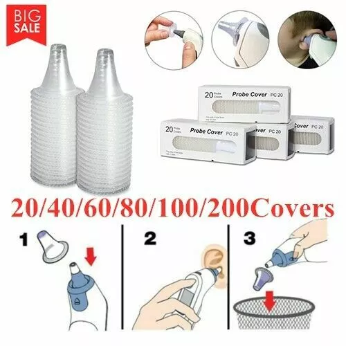 100x Braun Thermoscan Probe Cover Lens Ear Thermometer Replacement Filter Caps