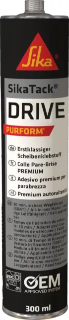 Sikatack Drive Purform 300ml Nero Scheibenklebstoff
