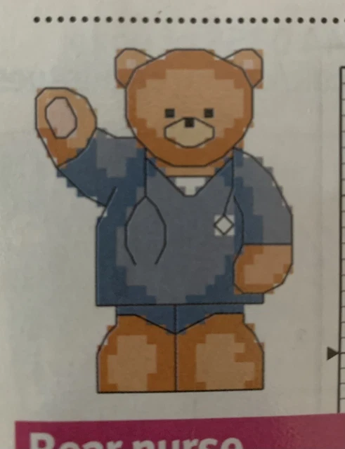 Gráfico de tarjetas de punto de cruz pequeña de Bear Nurse