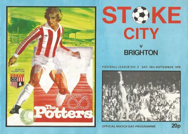 Football Programme - Stoke City v Brighton & HA - Div 2 - 16/9/1978