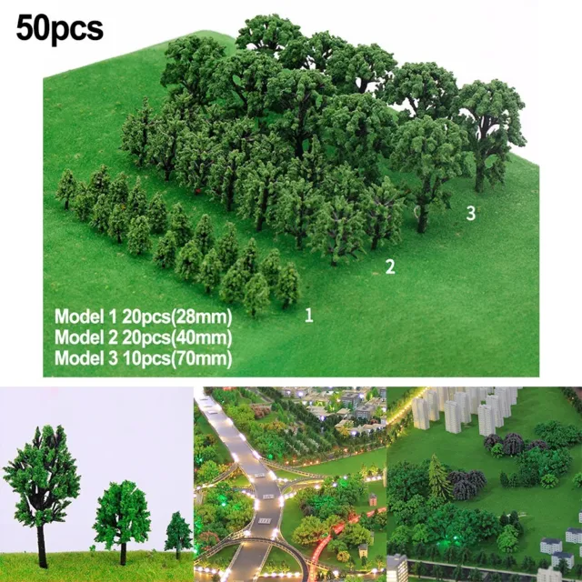 Lot de 11 maquettes d'arbre vertes, parc, Architecture, chemin de